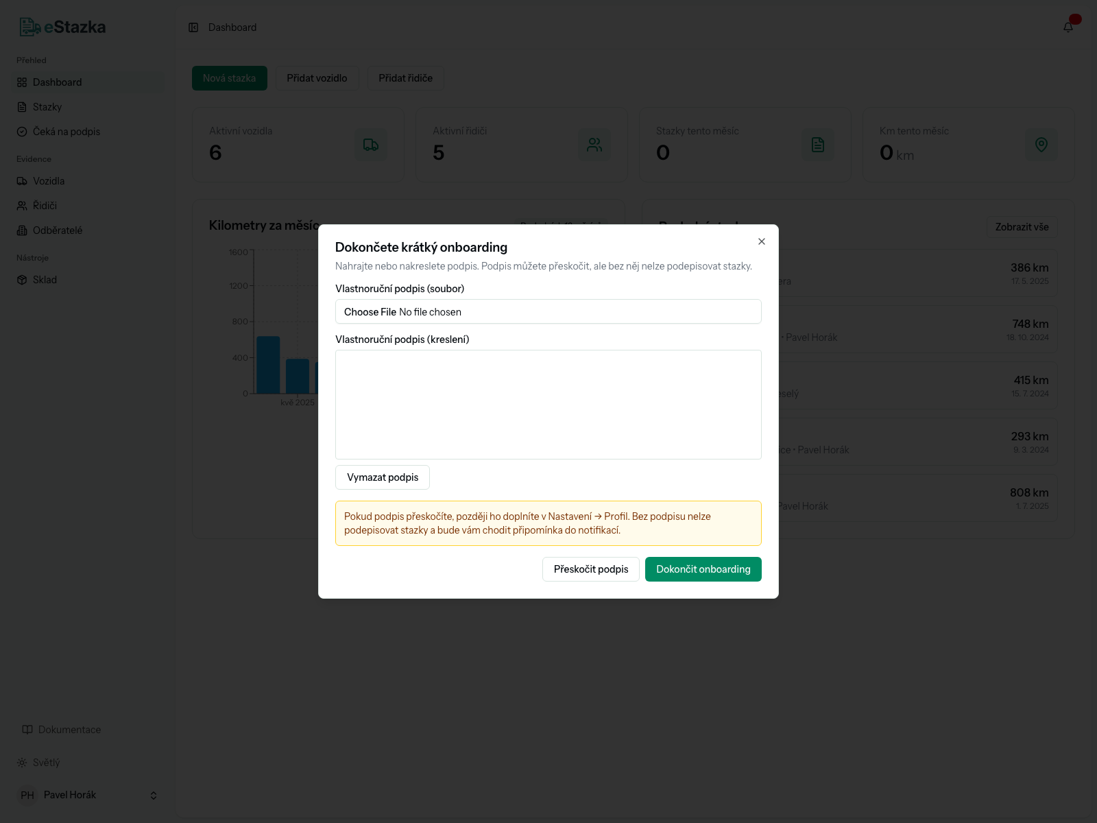 Onboarding po prvním vstupu - 1
