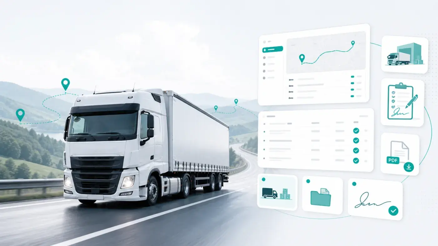 Ukázka elektronické stazky pro autodopravu
